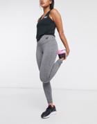 Hiit Wrap Waistband Leggings In Gray-grey