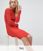 Y.a.s Tall Textured Knitted Dress - Red