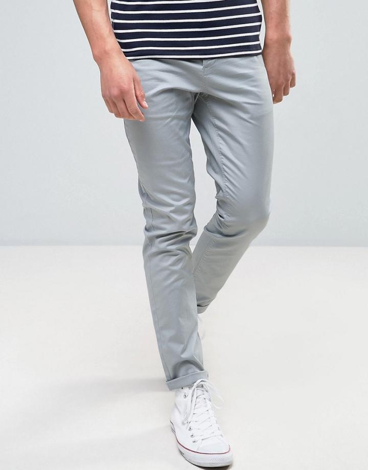 Asos Skinny Chinos In Light Blue - Blue