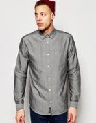 Cheap Monday Regular Fit Shirt Bolt Oxford One Pocket In Black - Moon Black