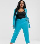 Asos Design Curve Pop Slim Suit Pants - Blue