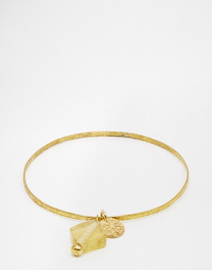 Mirabelle Textured Brass Bracelet - Honey