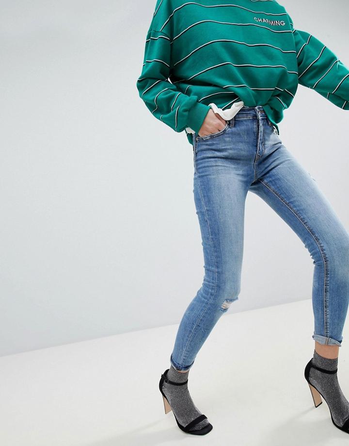 Stradivarius High Waist Jean - Blue