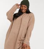 Only Curve Sweater Dress In Brown