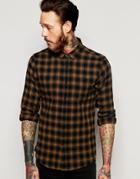 Asos Check Shirt With Loose Weave In Long Sleeve - Blue