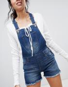 Lasula Short Denim Overalls - Blue