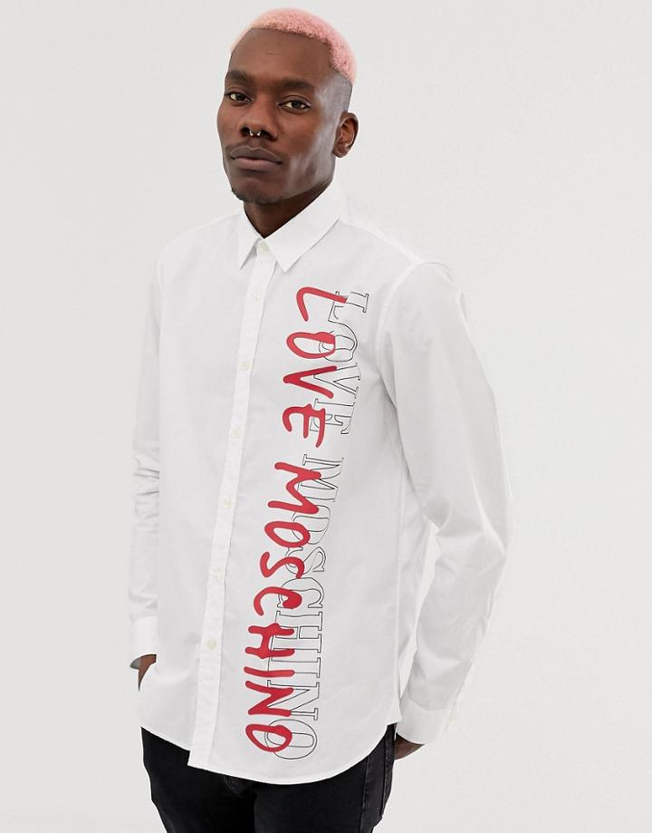 Love Moschino Long Sleeve Shirt In White - White