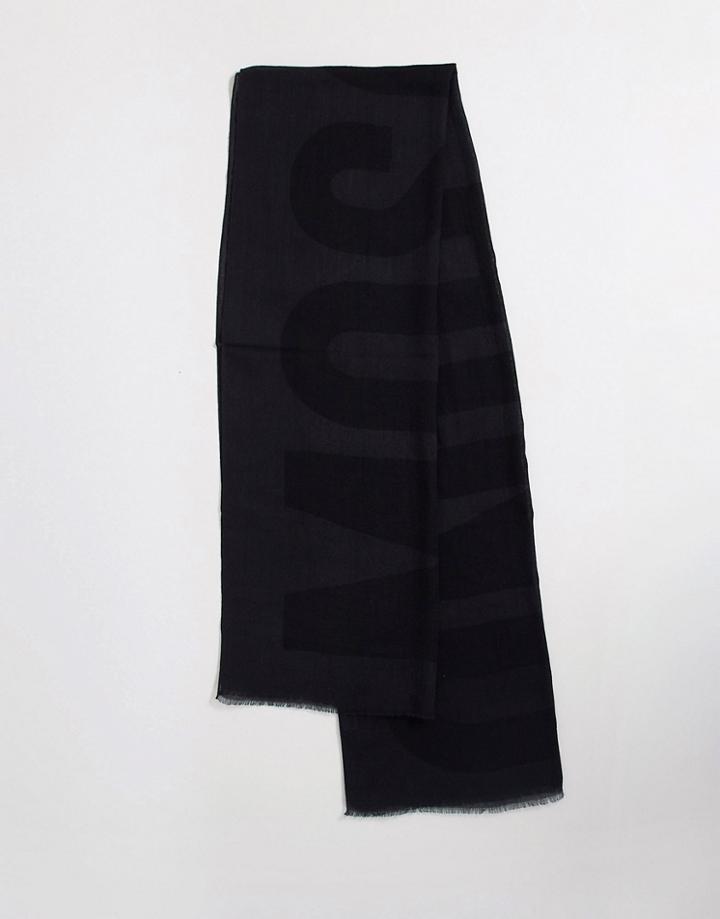 Moschino Large Logo Scarf In Gray