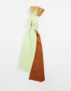 Asos Design Wool Mix Ombre Scarf In Green And Brown-multi