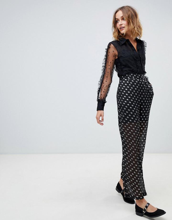Vero Moda Metallic Spot Pants-black