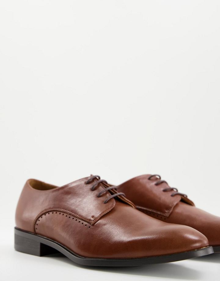 Topman Derby Shoes In Tan-brown