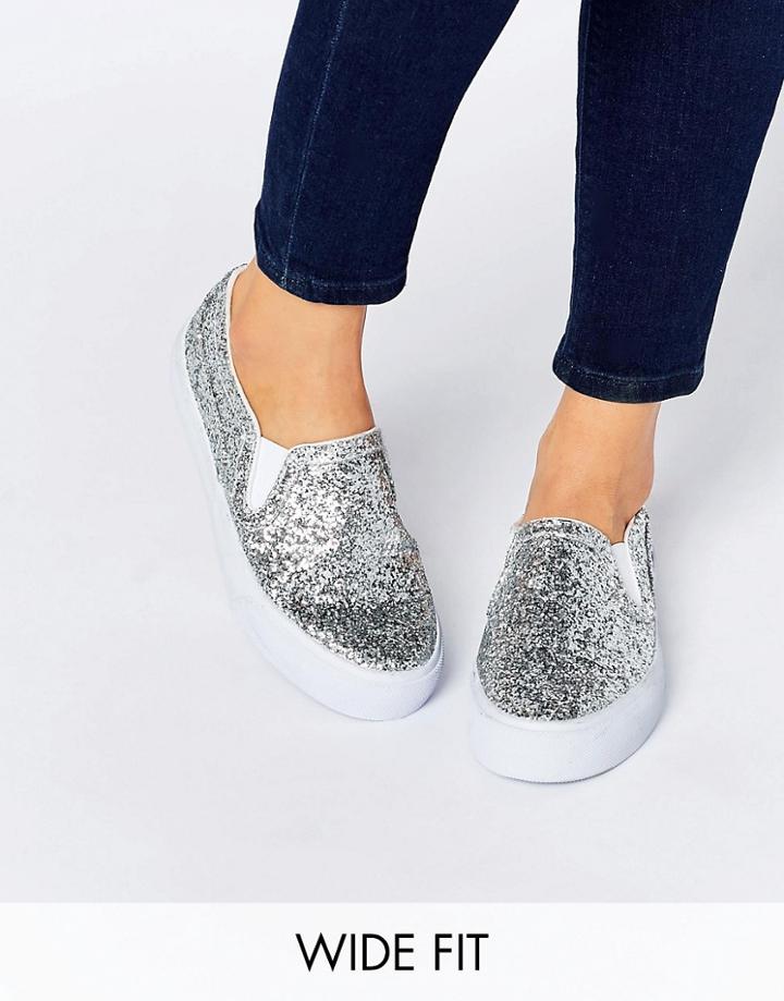 Asos Dulcie Wide Fit Sneakers - Glitter