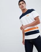 Jack & Jones Core T-shirt With Mixed Stripe - Navy