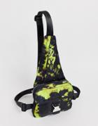 Asos Design Sling Harness Bag In Tie Dye Print - Multi