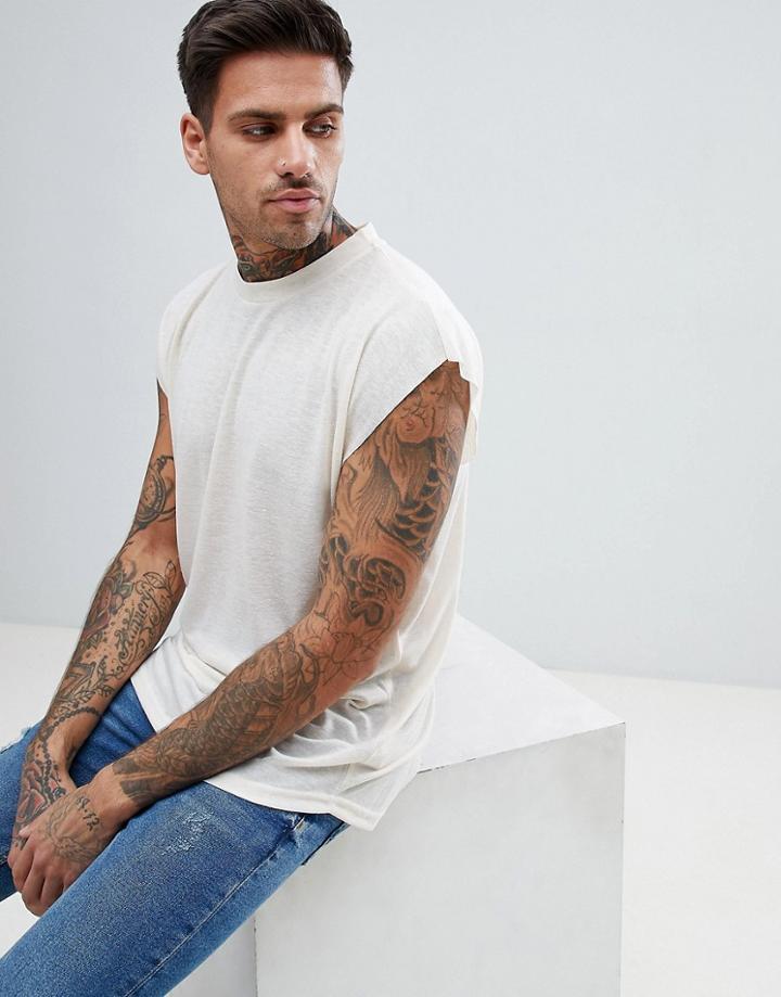 Another Influence Cap Sleeve Tank - Stone