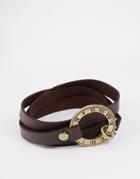 Icon Brand Wraparound Numerical Bracelet - Brown