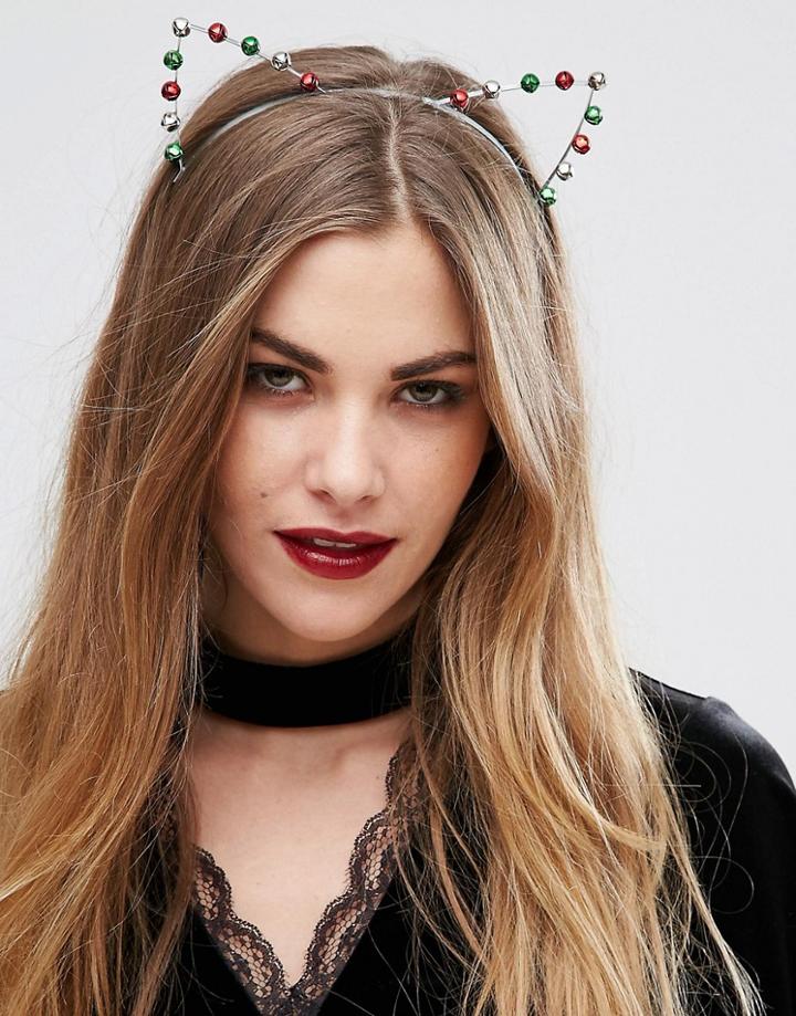 Johnny Loves Rosie Holidays Cat Ears Headband - Silver
