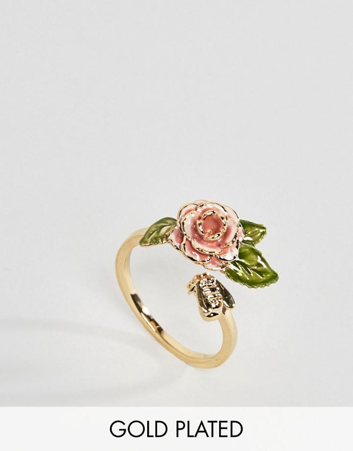 Bill Skinner Gold Plated Vintage Rose Ring - Gold