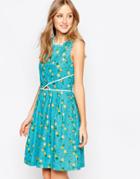 Trollied Dolly Catch A Glimpse Dress - Turquoisepineapple