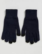 Asos Touchscreen Gloves In Navy - Navy