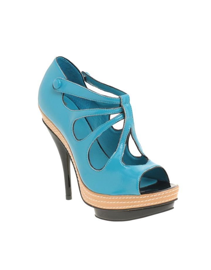 Asos Stargazer Leather Cutout Shoes - Green
