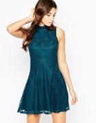Asos Sleeveless Lace Skater Dress - Cream