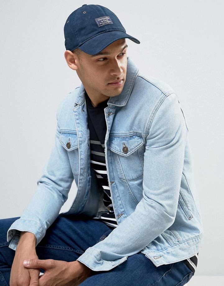 Abercrombie & Fitch A Logo Baseball Cap - Navy