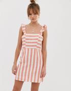 Glamorous Tie Back Mini Dress In Stripe