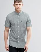 Fred Perry Shirt In Slim Fit In Gingham Check Short Sleeves - Ivy