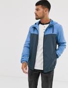 Only & Sons Lightweight Windbreaker In Blue Color Block - Blue