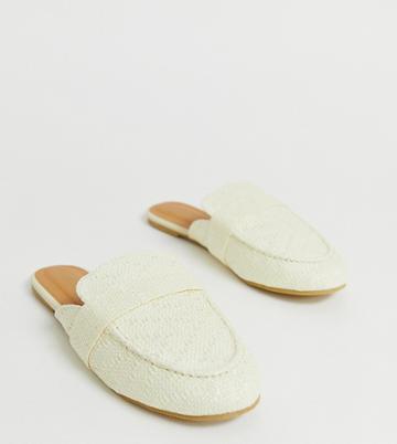 Park Lane Wide Fit Woven Mules - Beige