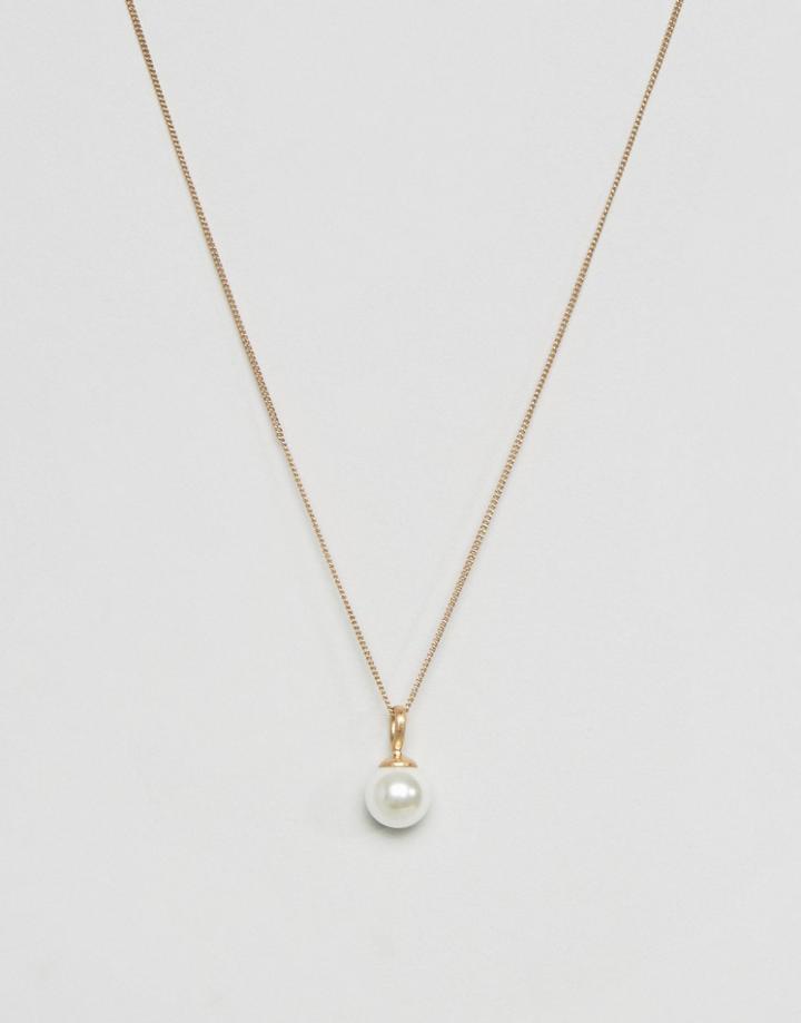 Selected Femme Pearl Necklace - Gold