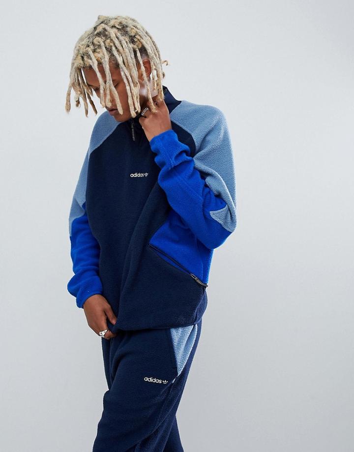 Adidas Originals Eqt Polar Fleece Jacket In Navy Dh5195 - Navy