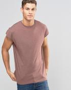 Asos Oversized Sleeveless T-shirt In Pink - Marron Marl