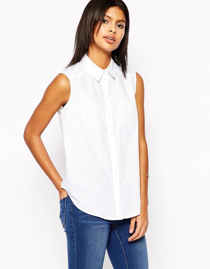 Asos Sleeveless White Shirt - White
