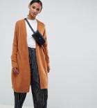 Asos Design Tall Eco Oversize Cardigan In Fluffy Yarn - Stone