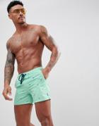 Pull & Bear All Over Print Swim Shorts In Mint Green - Green