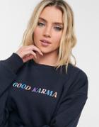 Chelsea Peers Good Karma Sweatshirt In Dark Navy