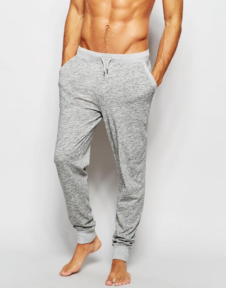 Asos Loungewear Joggers In Lightweight Slub Fabric - Gray