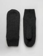 Monki Knitted Mittens - Gray