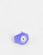Designb London Ring Watch In 90s Purple