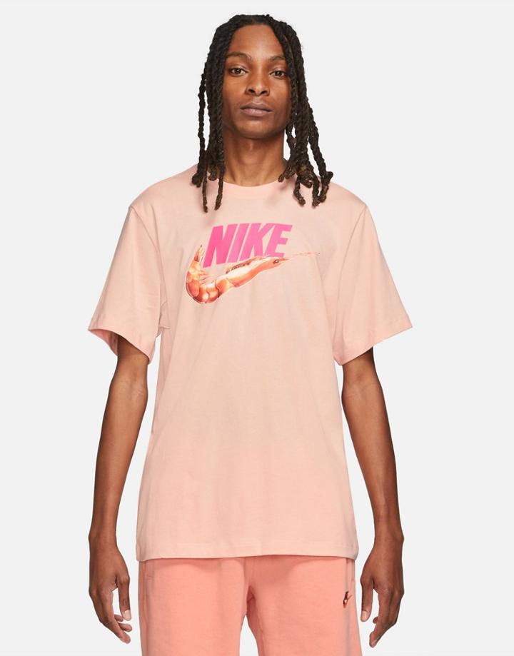 Nike Shrimp Swoosh T-shirt In Dusty Orange