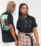 Reclaimed Vintage Unisex Neon Scream Print T-shirt - Black