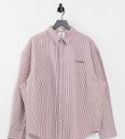 Collusion Unisex Oversized Stripe Shirt-red