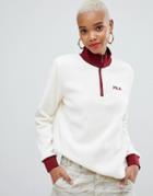 Fila Half Zip Sweatshirt In Polar Fleece - Beige