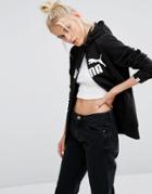 Puma Zip Front Hoodie With Classic Logo - Black