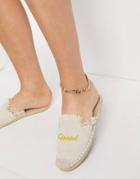 Asos Design Josie Espadrille Mules In Natural-neutral