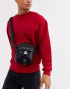Smith & Canova Leather Flight Bag In Black