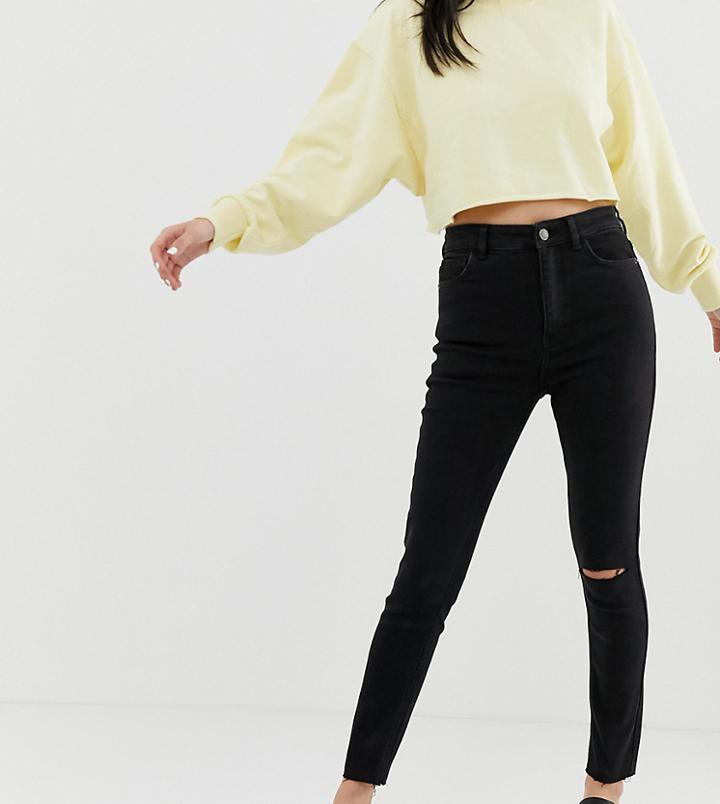 Bershka Super High Waist Jean In Black