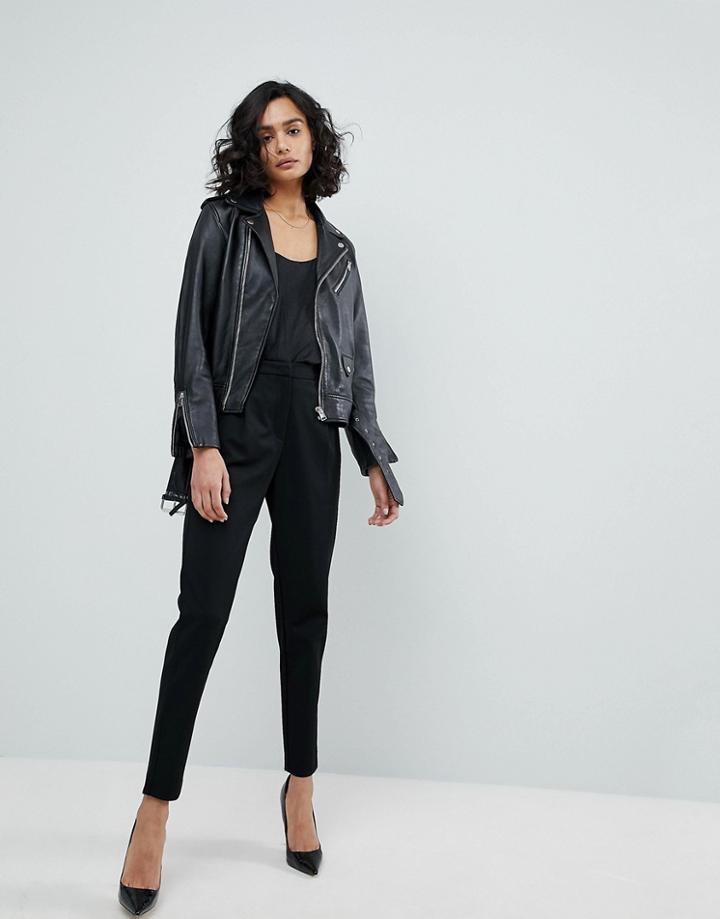 Y.a.s Tailored Pants With Elasticated Waist - Black